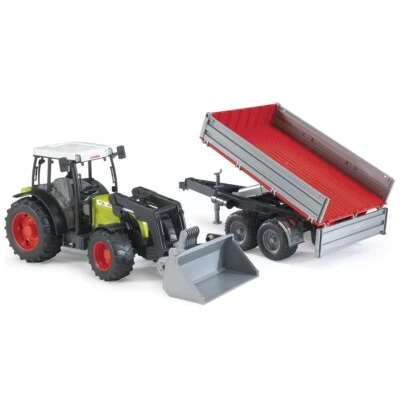 BRUDER 02112 Claas Nectis 267 F mit Frontlader und Bordwandanhänger