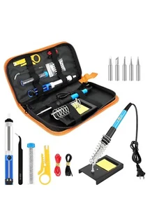 Plusivo Lötkolben Set 60W einstellbare Temperatur Schweißwerkzeug Entlöten - Bild 1 von 11
