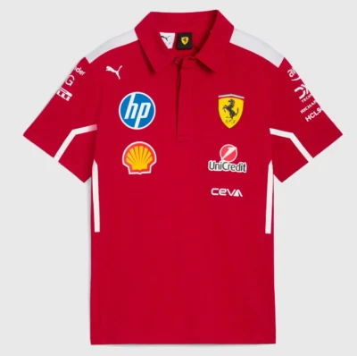Camiseta 2025 F1 Camiseta Oficial Equipo Camiseta Roja Scuderia Ferrari 2025 Polo