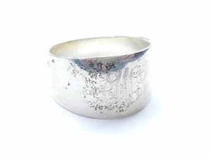 Engraved Sterling Silver Flared Band Ring  925 9.75 5 Grams - Picture 1 of 5
