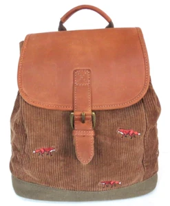 Vintage LL Bean Boat & Tote Bag - Rare Backpack Fox Embroidery & Leather - Picture 1 of 12