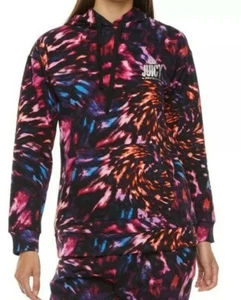Juicy Couture French Terry Women's Long Sleeve Hoodie Small Tie Dye Swirl NWT - Picture 1 of 3
