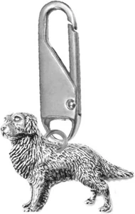 D4 Golden Retriever Dog on a SILVER SNAP Detachable Zipper Pulls for Bags, Coats - Picture 1 of 4