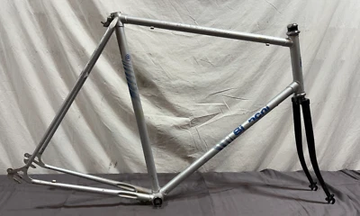 Vintage Bianchi 62cm C-C Lugged Steel Road Bike Frame/Fork BB & Headset Silver - Image 1 of 4