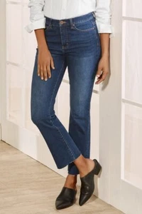 Soft Surroundings The Ultimate Cropped Bootcut Jeans Ripple Wash Damen 10 Neu - Bild 1 von 4