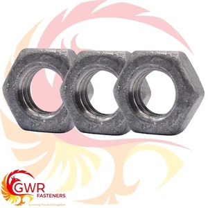 THIN HALF LOCK COUNTER HEXAGON NUTS GALVANISED M8 M10 M12 M16 M20 M24 M30 M36 - Picture 1 of 3