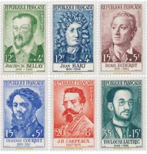 EBS France 1958 - Red Cross - Celebrities of the Past - YT 1166-1171 - MNH** - Picture 1 of 7
