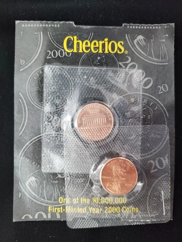 2000-P  "CHEERIOS" Lincoln Cent   REVERSE SHOWING in PACKAGING ERROR ID26726 Cover
