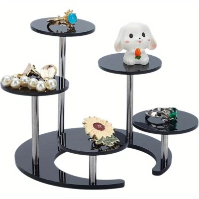 1 juego de soportes elevadores de exhibición de joyas de acrílico de 5 ranuras soporte organizador de joyas Foto 1 de 4