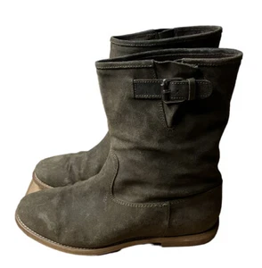 J CREW LANGSTON SUEDE BOOTS WOMEN OLIVE GREEN SZ 8.5 PRE OWNED  - Picture 1 of 6