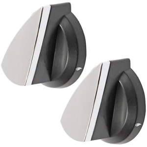 FALCON ELAN 110 6905 6906 6907 6987 6988 Hob Flame Switch Knob Silver Black x 2 - Picture 1 of 1