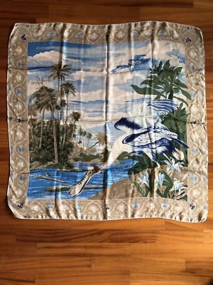 Bufanda de pato azul seda 100 % Kenzo usada hecha en Italia Foto 1 de 4