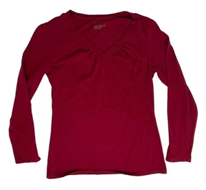 INC International Concepts Stretch T-Shirt Women PM Petite Red Pima Cotton Blend - Picture 1 of 3