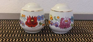 Mid Century Kalocsa Ungarn Porzellan Mid Century Mod Blumen Salz & Pfeffer Shaker - Bild 1 von 5