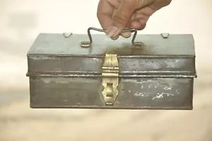 Vintage Rectangular Shape Solid Iron & Brass Safe/Jewellery Box - Picture 1 of 9