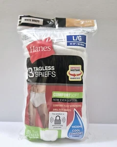 Hanes Mens White Underwear Briefs Size L 36-38" pack NEW NOS 2010 - Picture 1 of 2