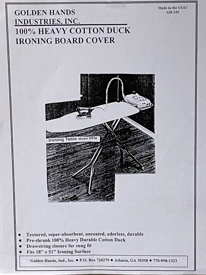REPLACEMENT IRONING BOARD COVER TO FIT 18"X51" EURO-PRO EP36 AND EP39 IB SURFACE - Image 1 of 1