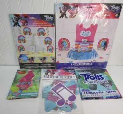 ТРОЛЛИ вечеринки день рождения скатерть воздушные шары настольное украшение баннер новый * вы выбираете - Изображение 1 из 4