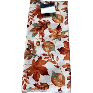 Kitchen Microfiber Towel Fall Autumn Leaves Acorns Thanksgiving Dinner Accessory - Picture 1 of 11