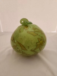 Vidrio artístico soplado a mano Wheaton Arts Halloween calabaza calabaza verde 8" - Imagen 1 de 4