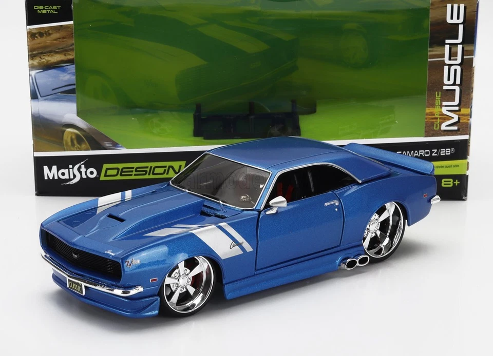 1/24 MAISTO - CHEVROLET - CAMARO Z/28 COUPE CUSTOM 1968 32508BL - Immagine 1 di 1