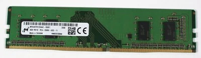 Micron 4GB 1RX16 DDR4 PC4-2666V 21300 Memory UDIMM MTA4ATF51264AZ-2G6E1 - Image 1 of 3