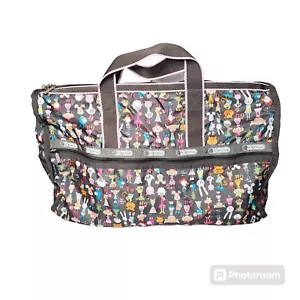 Le SportSac Bright Chinese Zodiac Multicolor Large Weekender Bag Duffle Vintage - Picture 1 of 17