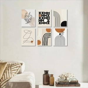 Wall Art Prints SET OF 6, Room Decor Abstract Boho  (8" X 10", Unframed) - Picture 1 of 6