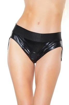 Coquette - 22226 - Tanga Pegging - NEGRO Foto 1 de 4