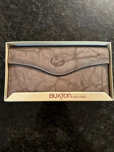 Portafoglio Vintage BUXTON Pelle Marrone Trifold Organizer Clutch KISS Chiusura Moneta - Foto 1 di 8