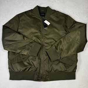 NWT BANANA REPUBLIC Military Green Aviator Bomber Jacket XL $150 Performance - Picture 1 of 10