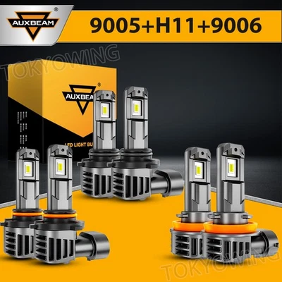 6x AUXBEAM LED Headlight Hi Low Fog Bulb For Lexus RX330 2004-2006 RX350 2007-09 - Image 1 of 4