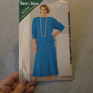Butterick See & Sew 5524 Muster Misses Top & Rock Größe 8-20 ungeschnitten Vintage 80er - Bild 1 von 5