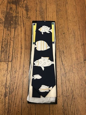 Vintage Jos. Corbata de pescado personalizada A Bank Save The Children blanco marino nueva con etiquetas  Foto 1 de 4