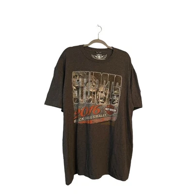 Camiseta Harley Davidson Sturgis 2016 Black Hills Rally Biker Built Mt Rushmore Foto 1 de 4