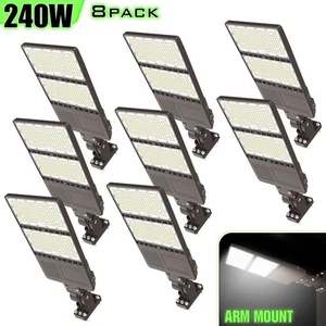 8Pack LED Street Area Lighting Shoebox Outdoor Parking Lot Wall Light Waterproof - Picture 1 of 13
