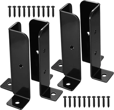 Deck Post Anchor, 4 Pcs Adjustable Post Base Brackets, Heavy Duty Wood Fence Per - Image 1 of 4