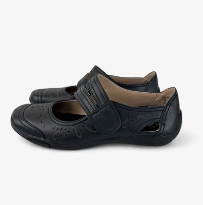 Zapatos planos Ros Hommerson Chelsea Mary Jane para mujer 8 W de ancho cuero azul marino Foto 1 de 4