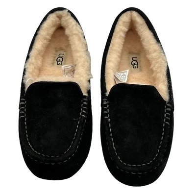 Zapatillas sin cordones UGG Puras 100 % lana zapatos de casa negros talla 6 salón clásicos nuevas Foto 1 de 4