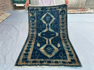 Alfombra de lana antigua afgana anudada a mano 3x5 | Alfombra oriental geométrica tribal rara - Imagen 1 de 10