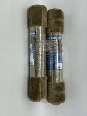 Lot of 2 Mohawk Home Wisteria Floral Indoor Runner Rug Fresh Khaki 22.5x60" NEW - Image 1 of 4