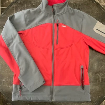 Cabela's Fleece Lined Jacket Windbreaker Full Zip Red Gray Mens Size Medium - Image 1 of 4