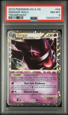PSA 8 NM-MT Gengar Prime 2010 HG & SS Triumphant 94/102 Holo Graded Pokemon Card - Image 1 of 2