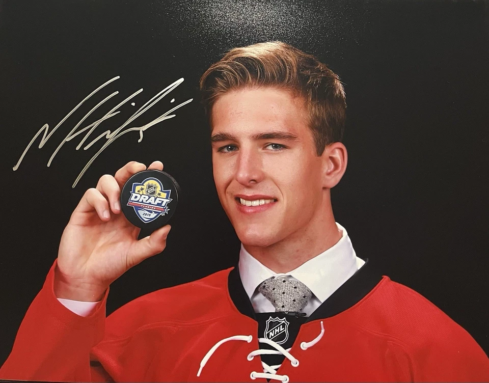 NOAH HANIFIN signed 2015 NHL Draft Photo 11x14 Carolina Hurricanes NHL autograph - Image 1 of 1