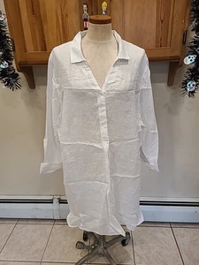 Túnica larga pulóver Paper White Flowing Ease de Nic+Zoe nueva talla 3x lino - Imagen 1 de 10