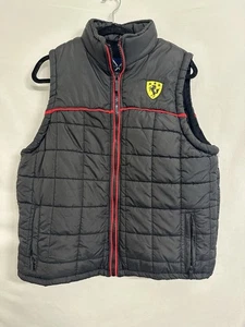 Ferrari Franky Max Puffer Vest Large Black Red Lined RN#86344 Sleeveless Jacket - Picture 1 of 10