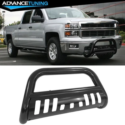 Fits 07-14 Silverado Sierra 2500 3500HD Tublar Front Bumper Bull Bar Brush Guard - Image 1 of 4