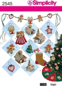 Christmas Gingerbread Decorations & Ornaments Tree Topper Etc Sewing Pattern - Picture 1 of 2