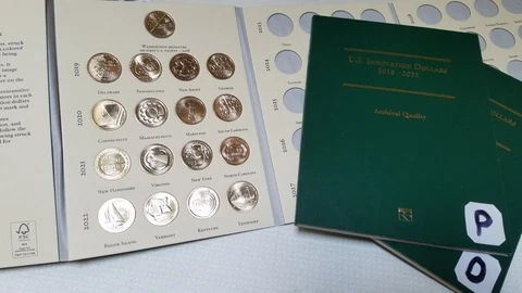 2 Folder Set (P&D) 2018-2022 34 Coins Uncirculated Innovation Dollar Collection Cover