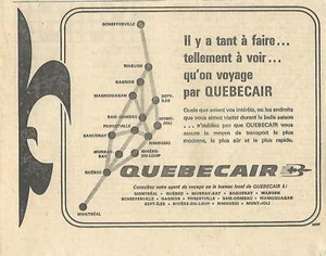 1964 PUBLICITÉ ORIGINALE DE LA COMPAGNIE AÉRIENNE QUEBECAIR - Picture 1 of 1